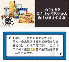 海關小貼士 10月1日起首次進口預包裝食品取消標簽備案要求